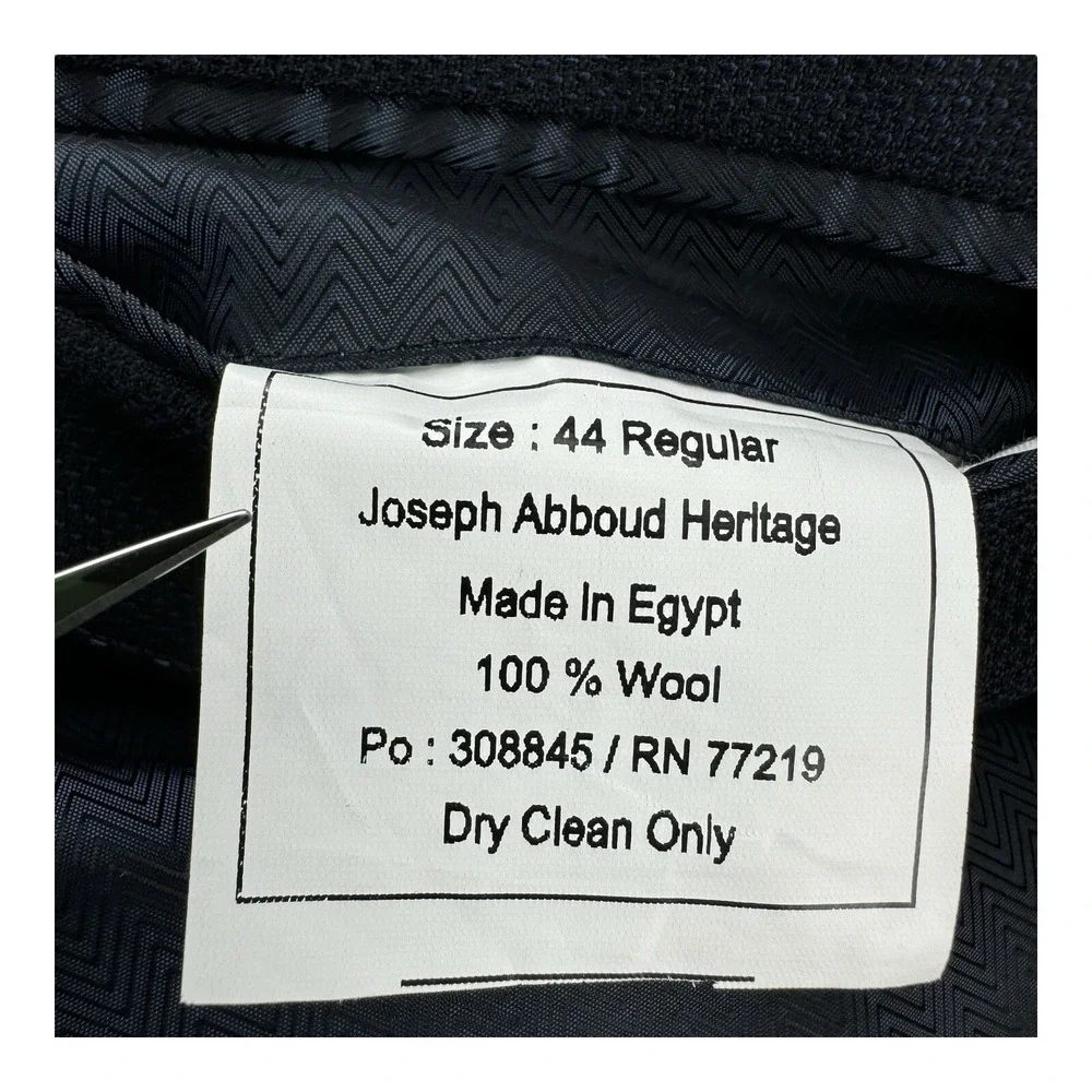 Joseph Abboud 2‎ Button Double Vent Reda Super 110 Wool Blazer 44R Blue w/ Metal